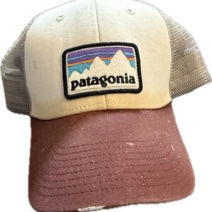 Patagonia Cream and Brown Cap with Mountain Patch